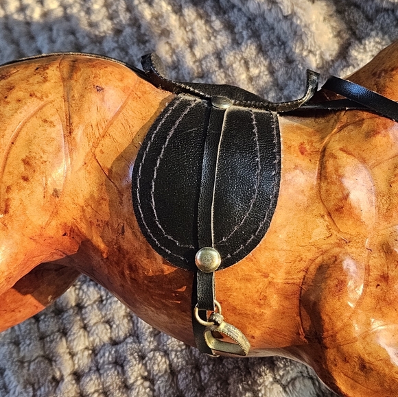 Vintage Hand Crafted Leather Wrapped Horse Figurine Statue - Picture 7 of 11